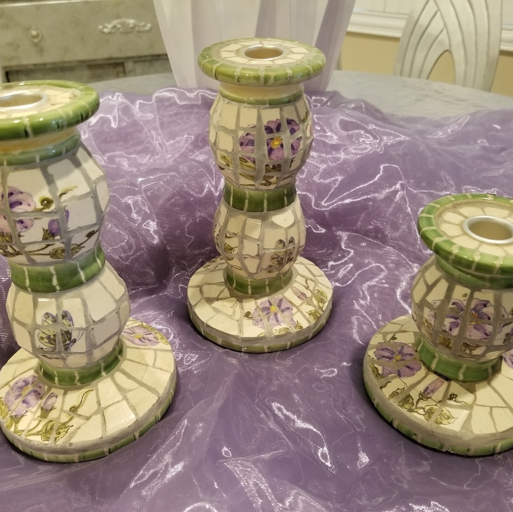 3 Ceramic Candle holder